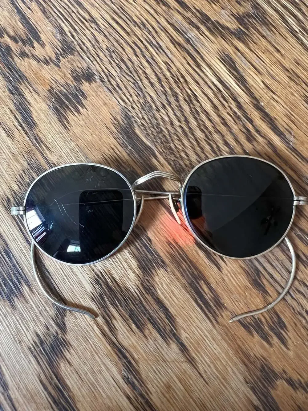 Vintage 1/10 12KGF Round Cable Temple Sunglasses